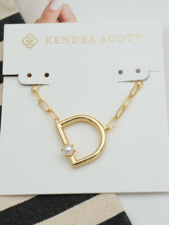 Kendra Scott Jewelry - Kendra Scott Letter D Freshwater Cultured Pearl Necklace Gold
